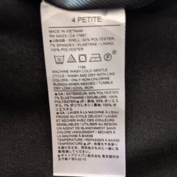 Banana Republic Classic Black Suit Coat with Pockets Women’s NWT Size 4P - Picture 5 of 16